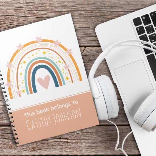 Pastel regenboog dit boek behoort tot het kinder n notitieboek