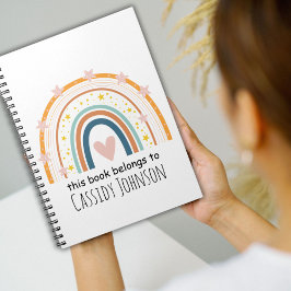 Pastel regenboog dit boek is van kids notitieboek