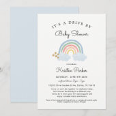 Pastel Regenboog Drive By Baby Shower Uitnodiging  (Voorkant / Achterkant)