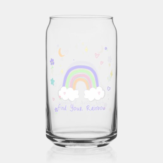 Pastel Regenboog Dromen Glas Can Kop (Voorkant)