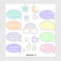 Pastel Regenboog Dromen Sticker Vel
