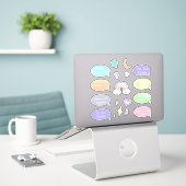 Pastel Regenboog Dromen Sticker Vel (Laptop op bureau)