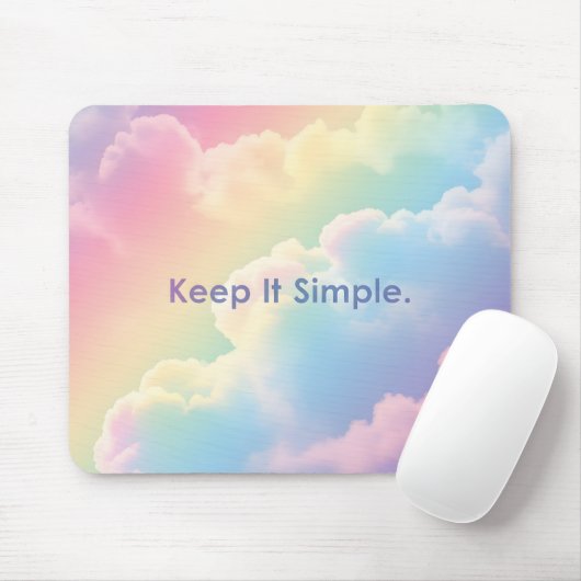 Pastel Regenboog Dromerige Wolken Esthetisch Burea Muismat (Met muis)