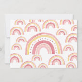 Pastel Regenboog Een Meisjes 1e Verjaardag Uitnodi Kaart (Achterkant)