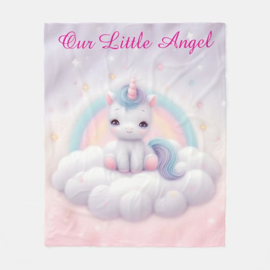 Pastel Regenboog Eenhoorn Deken (Voorkant)