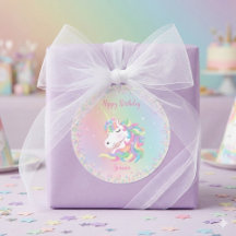 Pastel Regenboog Eenhoorn Gelukkige Verjaardag