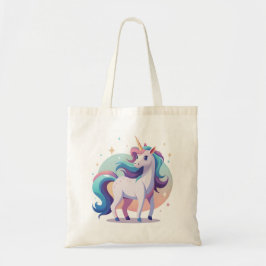 Pastel regenboog eenhoorn in cartoon stijl tote bag