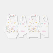 Pastel regenboog eenhoorn magie één verjaardag bedankdoosjes (Uitgevouwen)