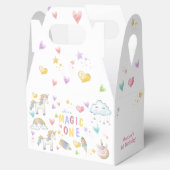 Pastel regenboog eenhoorn magie één verjaardag bedankdoosjes (Geopend)