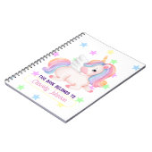 Pastel regenboog eenhoorn naam ex libris notitieboek (Linkerzijde)