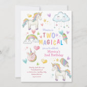Pastel regenboog eenhoorn twee magische tweede ver kaart (Voorkant)