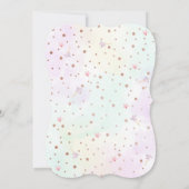 Pastel Regenboog Eenhoorn Verjaardag Uitnodiging (Achterkant)