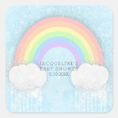 Pastel Regenboog en Clouds Party Favor Stickers (Voorkant)