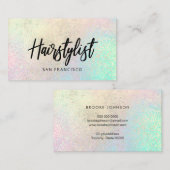 Pastel regenboog en FAUX gouden folie effect textu Visitekaartje (Voorkant / Achterkant)