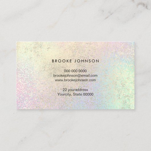 Pastel regenboog en FAUX gouden folie effect textu Visitekaartje (Achterkant)