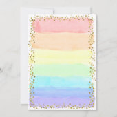 Pastel Regenboog en Gouden Harten Verjaardagskaart Kaart (Achterkant)