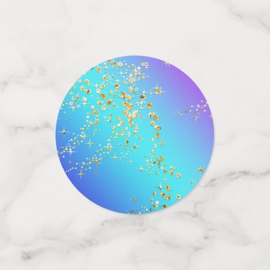 Pastel regenboog en goudstaar confetti (Kleine voorkant)