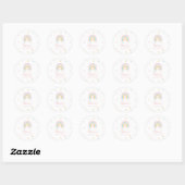 Pastel Regenboog en Harten Baby shower Ronde Sticker (Vel)