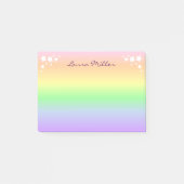 Pastel regenboog en sterren gepersonaliseerd post-it® notes (Voorkant)