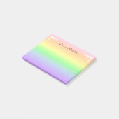Pastel regenboog en sterren gepersonaliseerd post-it® notes (Schuin)