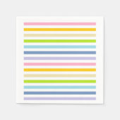 Pastel regenboog en witte strepen servetten (Voorkant)