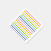 Pastel regenboog en witte strepen servetten (Hoek)