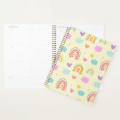 Pastel regenboog en wolkenpatroon planner (Display)