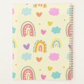 Pastel regenboog en wolkenpatroon planner (Achterkant)