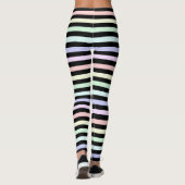 Pastel Regenboog en zwart gestreepte leggings (Achterkant)