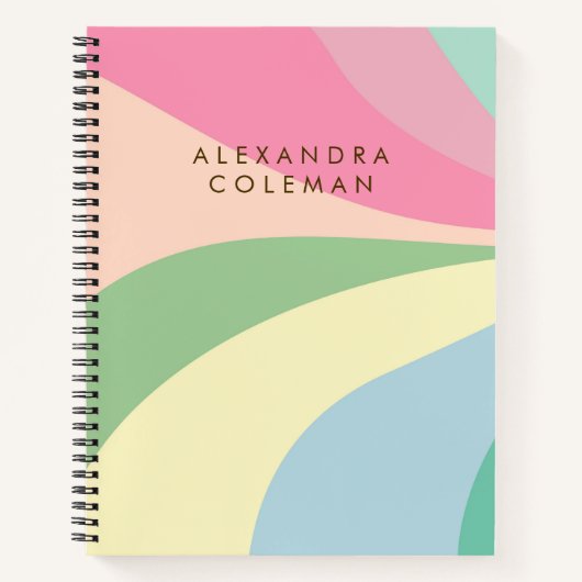 Pastel regenboog esthetisch notitieboek (Voorkant)