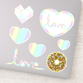 Pastel Regenboog Esthetische Liefde Hart Design Sticker