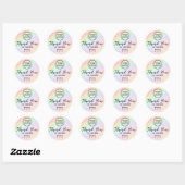Pastel regenboog faux glitter dank u ronde sticker (Vel)