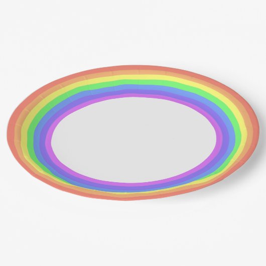 Pastel Regenboog Feest Papieren Bordje (Gekanteld)