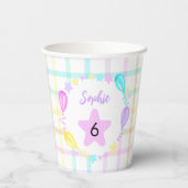 Pastel Regenboog Feest Voor Meisjes Papieren Bekers (Achterkant)