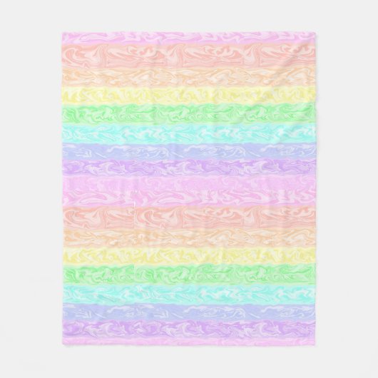 Pastel Regenboog Fleece Deken (Voorkant)