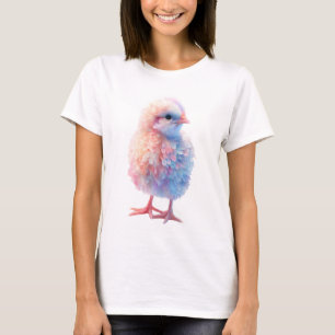 Pastel Regenboog Fluffy Kuiken Vrouwen T-shirt