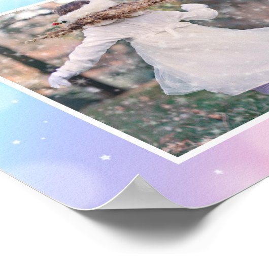 Pastel Regenboog Foto Meisjes Verjaardagsfeest Poster (Hoek)