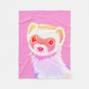 Pastel Regenboog Fret - Knuffel Roze Huisdier Kuns Fleece Deken