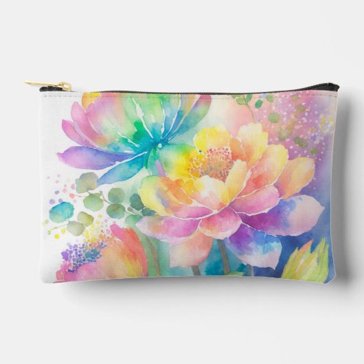 pastel regenboog gekleurde bloemige Waterverf Etui (Voorkant)