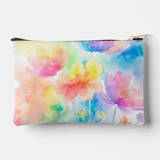  pastel regenboog gekleurde bloemige Waterverf Etui (Achterkant)
