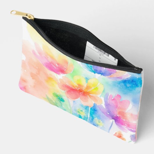  pastel regenboog gekleurde bloemige Waterverf Etui (Open)