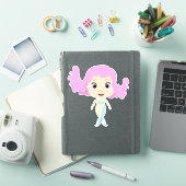 Pastel regenboog gekleurde leuke zeemeermin sticker (iPad Cover)