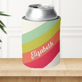 Pastel Regenboog Gepersonaliseerde Naam Blikjeskoeler