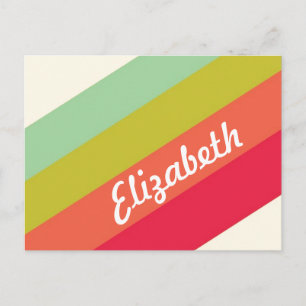 Pastel Regenboog Gepersonaliseerde Naam Briefkaart