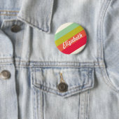 Pastel Regenboog Gepersonaliseerde Naam Ronde Button 5,7 Cm (In situ)