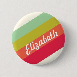 Pastel Regenboog Gepersonaliseerde Naam Ronde Button 5,7 Cm