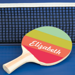 Pastel Regenboog Gepersonaliseerde Naam Tafeltennisbatje
