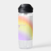Pastel regenboog gepersonaliseerde scriptnaam waterfles (Achterkant)