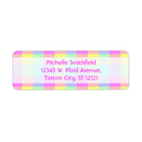 Pastel Regenboog Geruite Rand