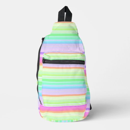 Pastel regenboog gestreept sling bag (Voorkant)